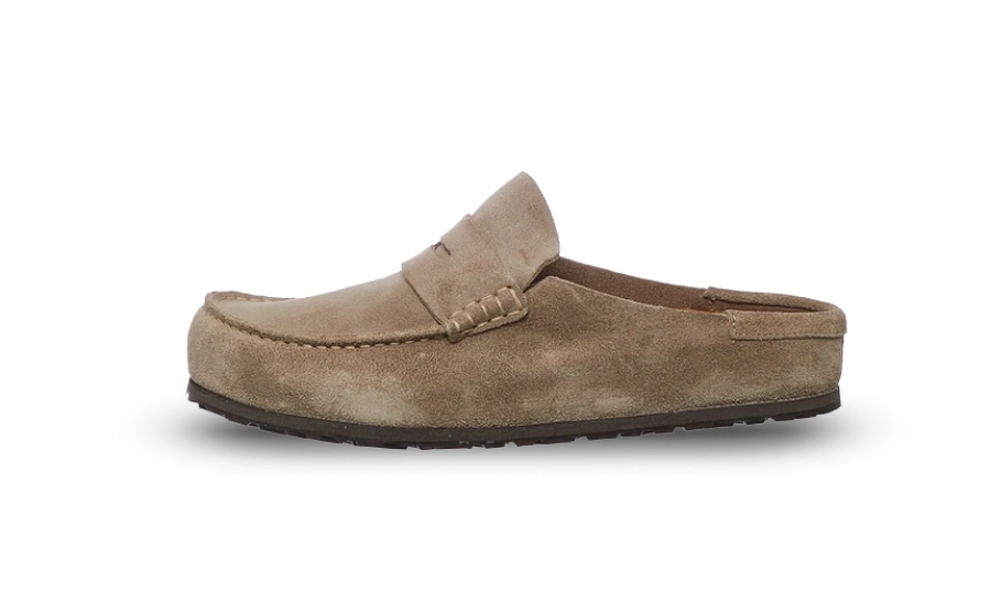 Birkenstock Naples Wrapped Suede Leather Taupe Produktfoto
