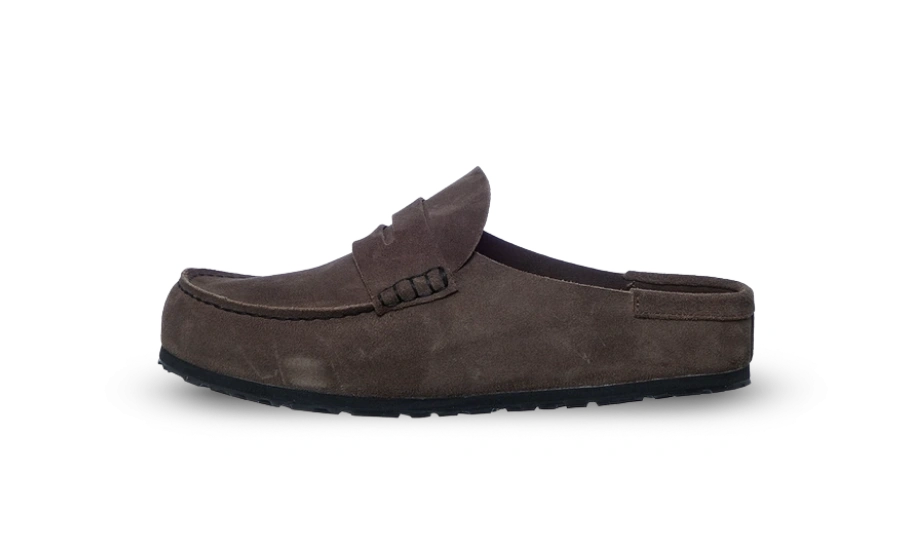 Birkenstock Naples Wrapped Suede Leather Concrete Grey Produktfoto