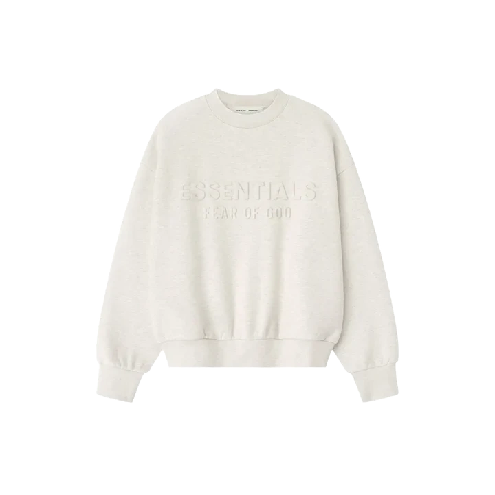 Fear of God Essentials Embossed Classic Crewneck Sweatshirt Oatmeal Heather