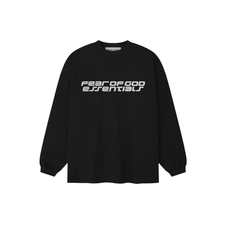 Fear of God Essentials 90's Long Sleeve Tee Vintage Black - Image 1