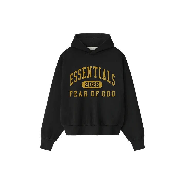 Fear of God Essentials Classic Fleece Hoodie Vintage Black