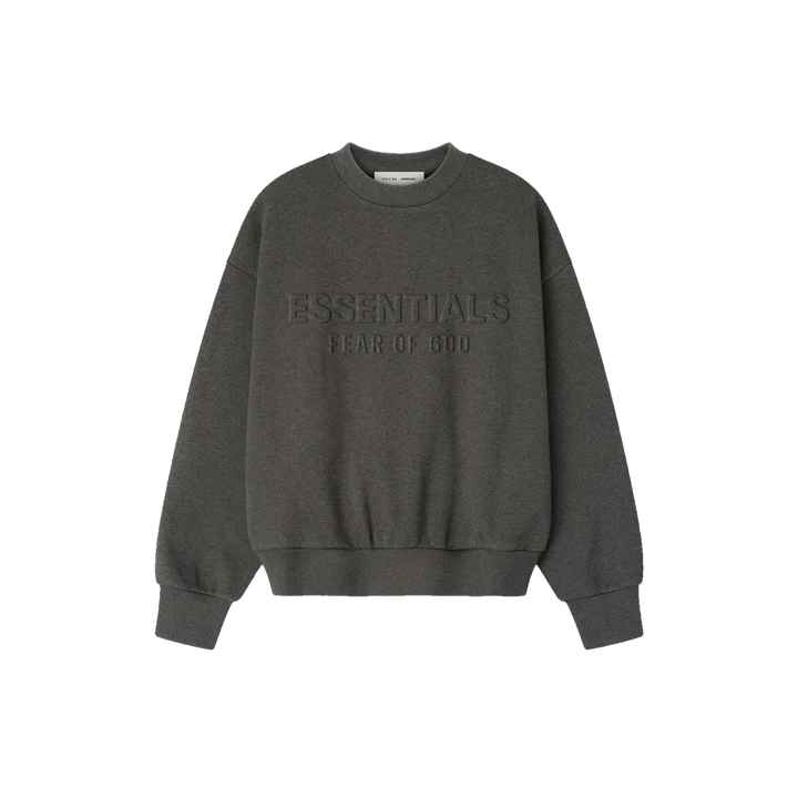 Fear of God Essentials Embossed Classic Crewneck Sweatshirt Charcoal Heather