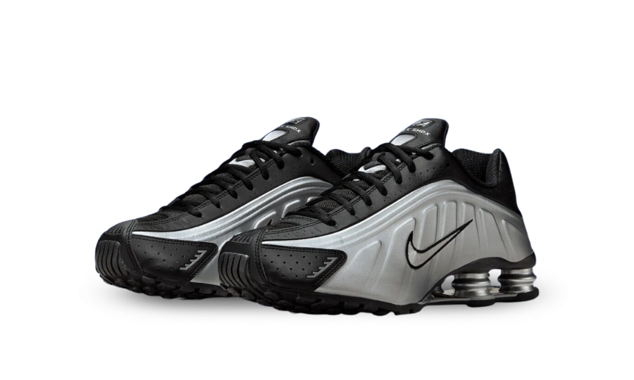 Nike Shox R4 Metallic Silver Black - Image 1