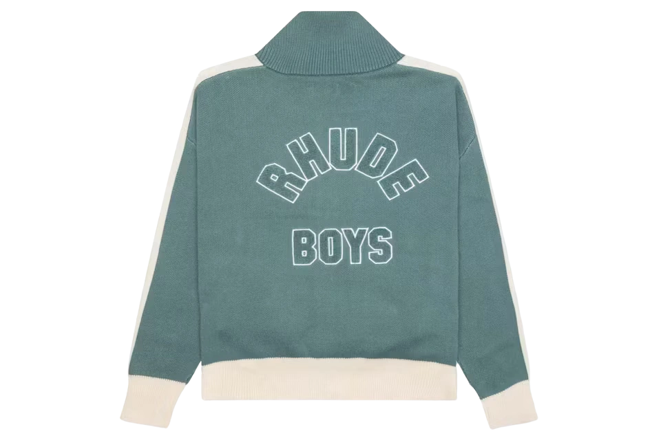 Rhude Rb Knit Track Jacket Ivory Sage - Image 1