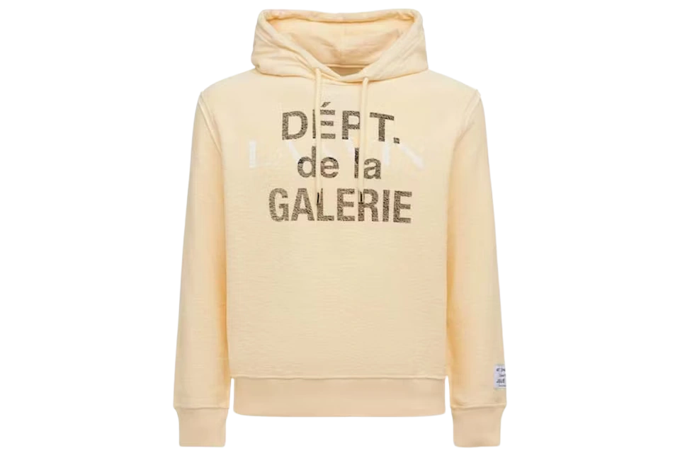 Gallery Dept. x Lanvin Logo Washed Cotton Relaxed Hoodie Beige productfoto