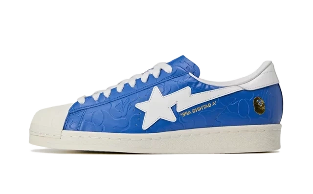 adidas Superstar Vintage Bape Blue White product photo