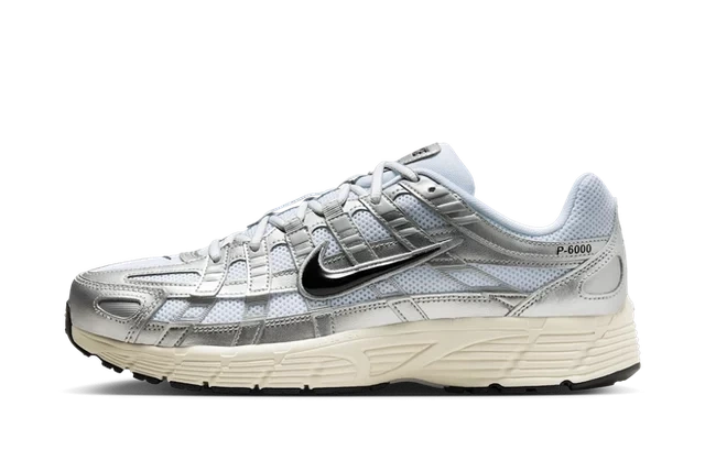 Nike P-6000 White Metallic Silver Flat Silver Black product photo