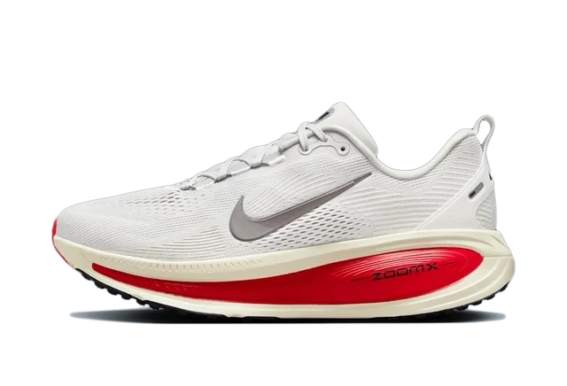 Nike Vomero 18 Platinum Tint Siren Red Light Smoke Grey Metallic Pewter Produktfoto