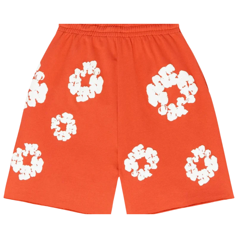 Denim Tears The Cotton Wreath Shorts Orange - Image 1