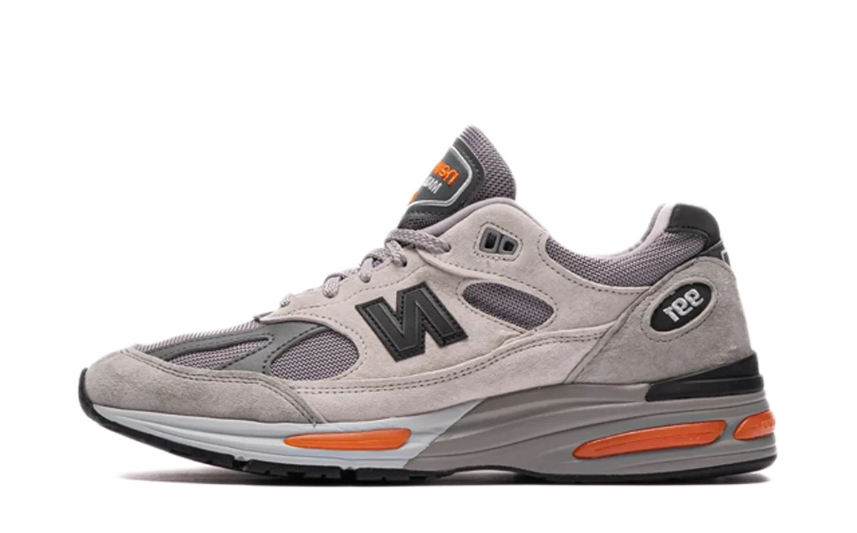 New Balance 991v2 MiUK Pelican Grey Orange productfoto