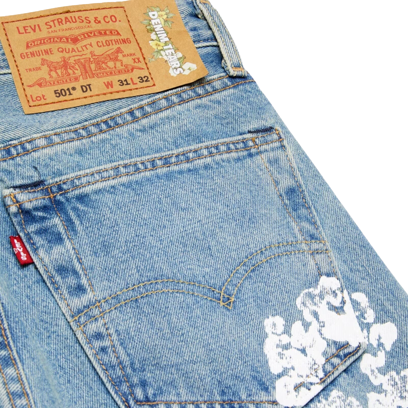 Denim Tears X Levi's Cotton Wreath Jean Light Wash - Image 1