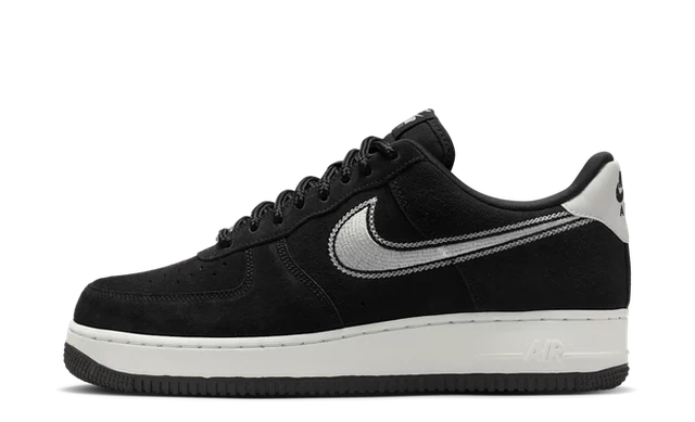 Nike Air Force 1 Low '07 LV8 Black Sail Embroidered Swoosh