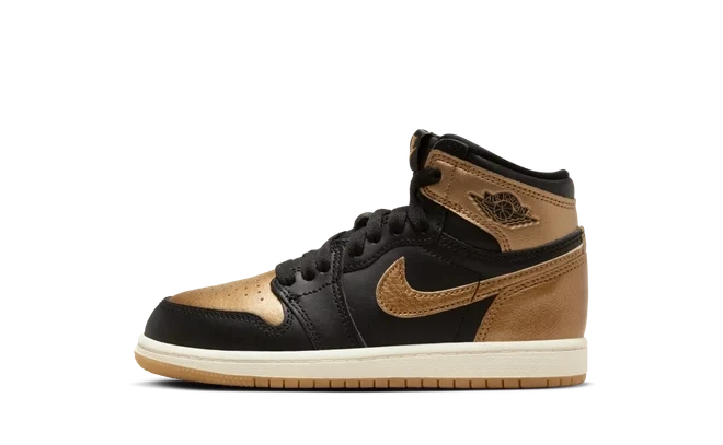 Photo du produit Jordan 1 Retro High OG Black Metallic Gold (PS)
