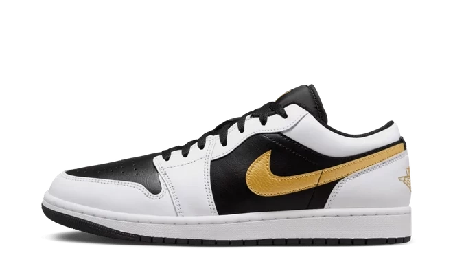 Foto del prodotto Jordan 1 Low White Black Metallic Gold Swoosh