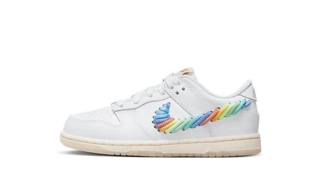 Nike Dunk Low SE Rainbow Lace Swoosh White (PS) product photo