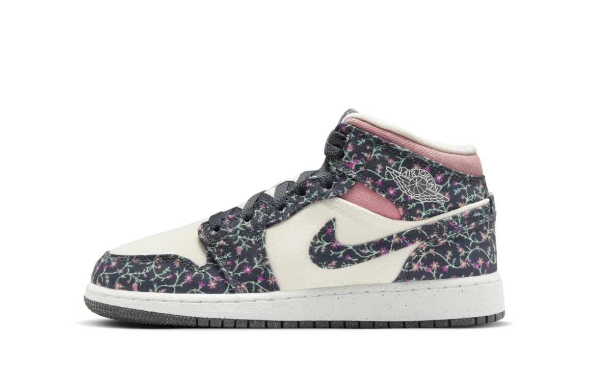 Photo du produit Air Jordan 1 Mid SE 'Floral Canvas' (GS)