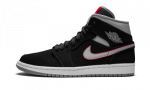 Jordan 1 Mid Black Particle Grey Gym Red