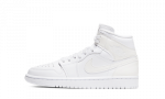 Jordan 1 Mid Triple White Patent Swoosh (W)