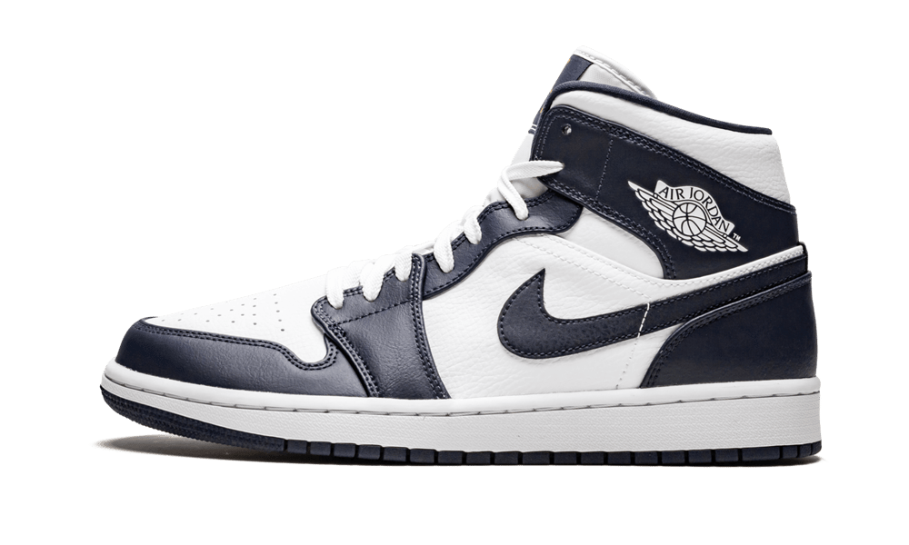 Jordan 1 Mid White Metallic Gold Obsidian