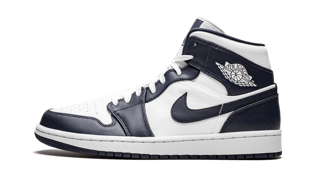 Jordan 1 Mid White Metallic Gold Obsidian