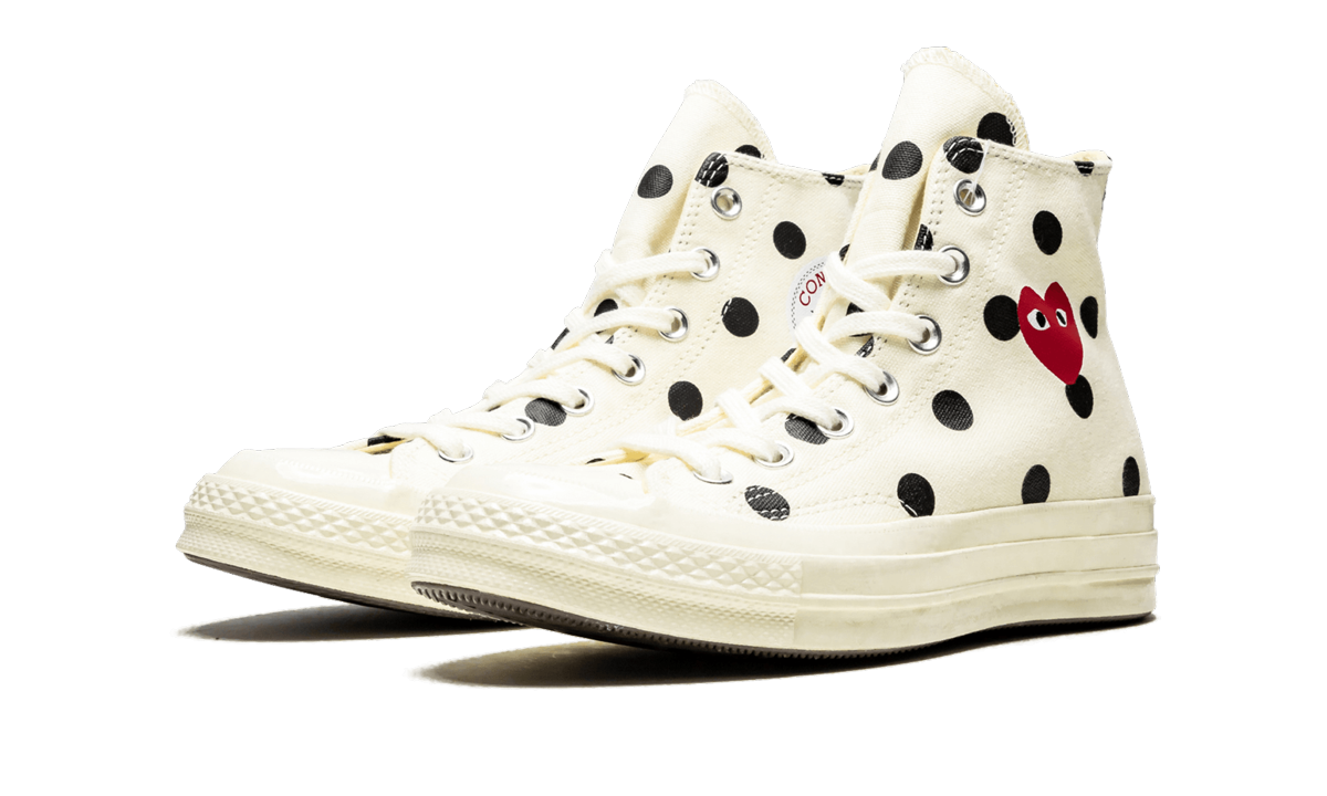 Converse Chuck Taylor All-Star 70s Hi Comme des Garcons PLAY Polka Dot White