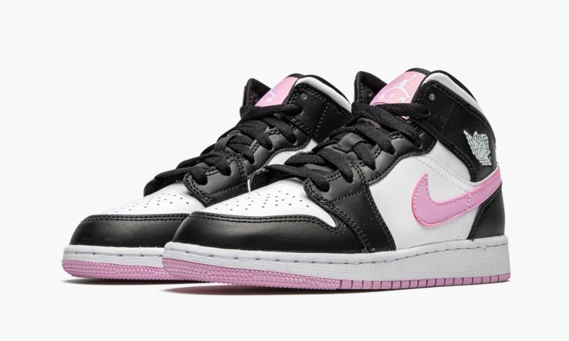 Jordan 1 Mid White Black Light Arctic Pink (GS)