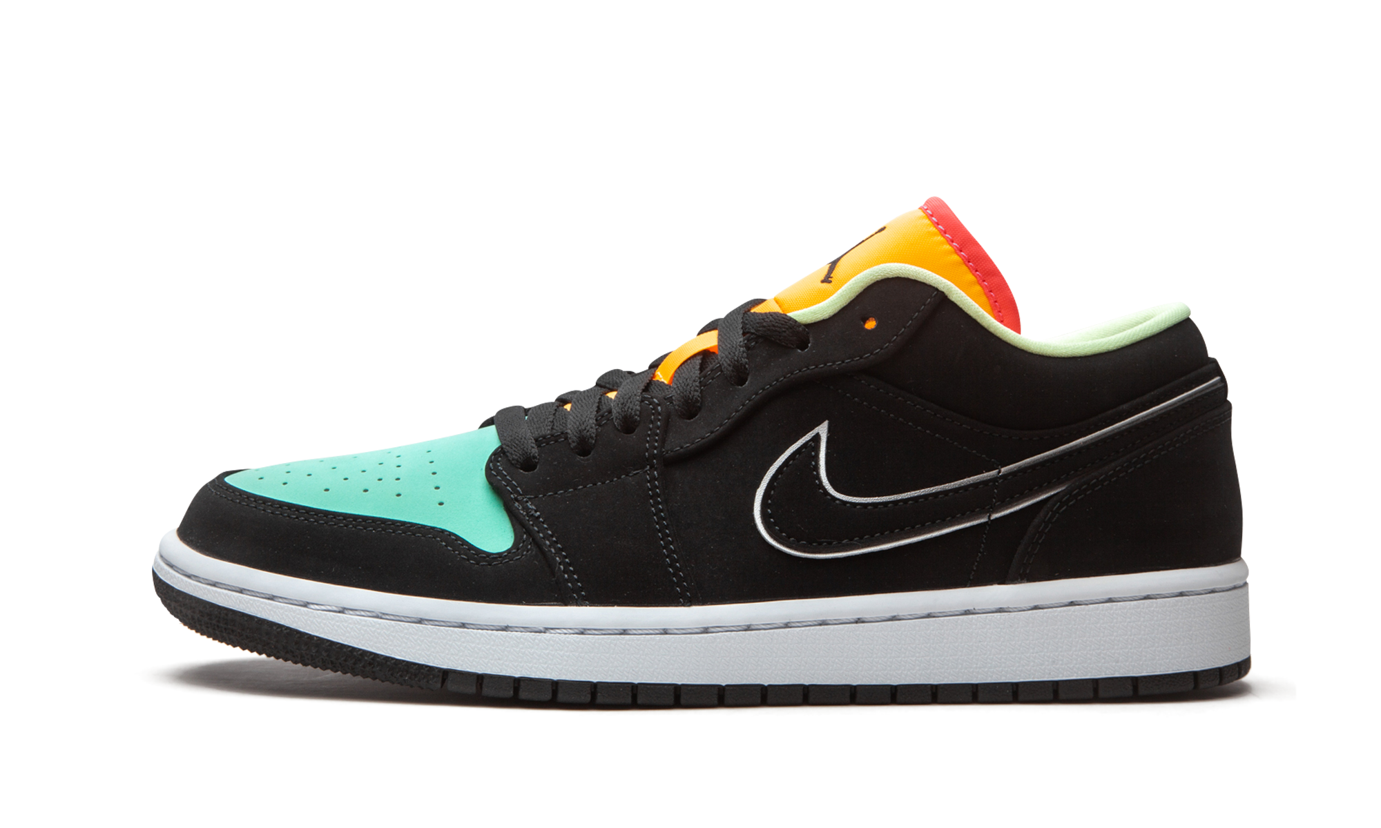 Jordan 1 Low Black Aurora Green Laser Orange