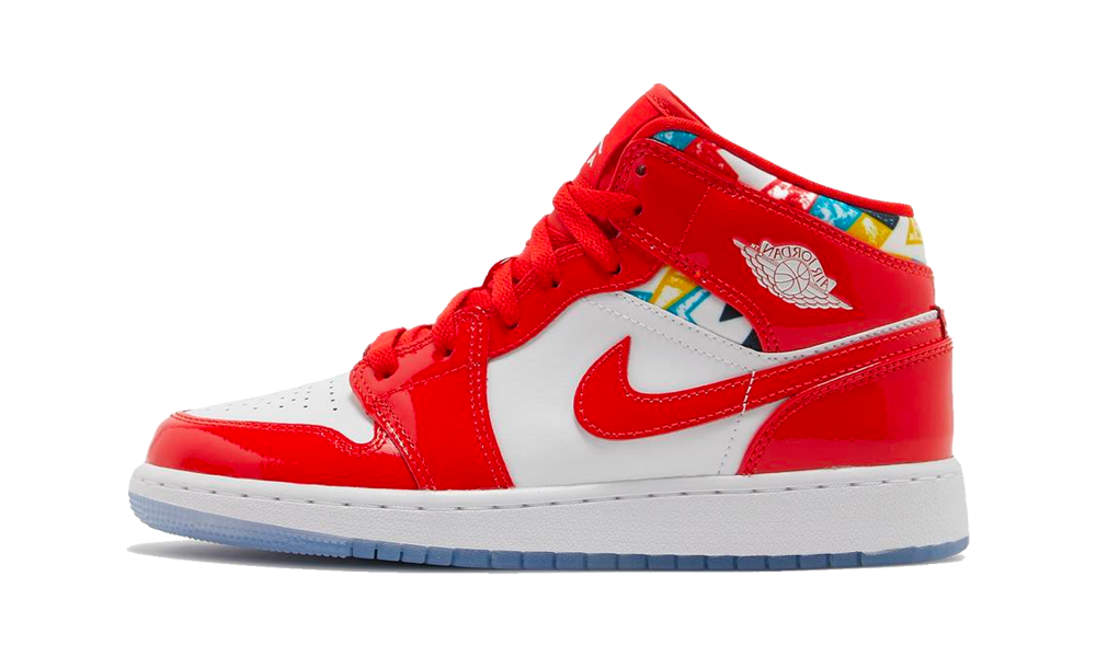 Jordan 1 Mid Barcelona Sweater Red Patent (GS)