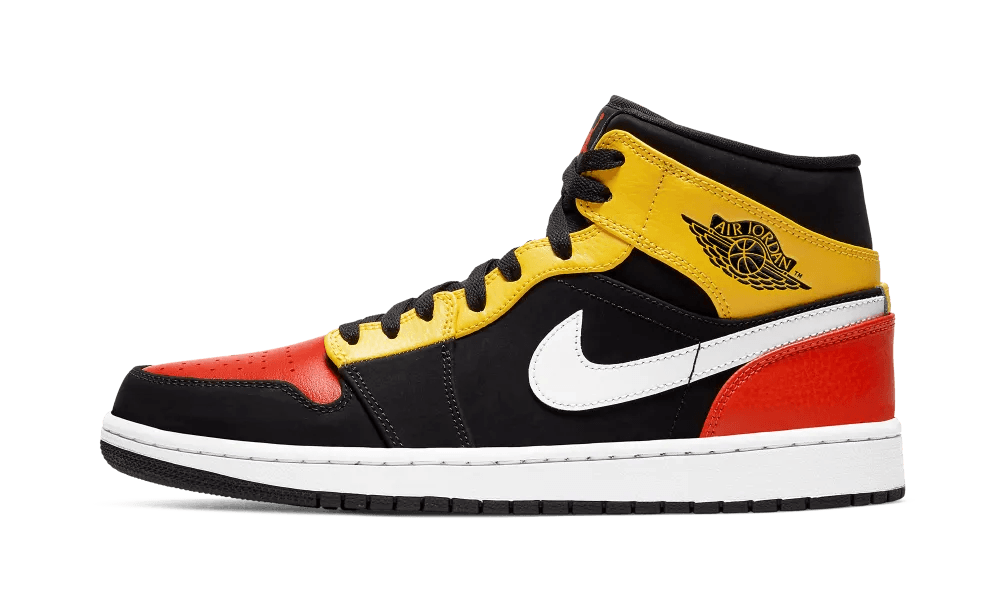 Jordan 1 Mid Black Amarillo Orange