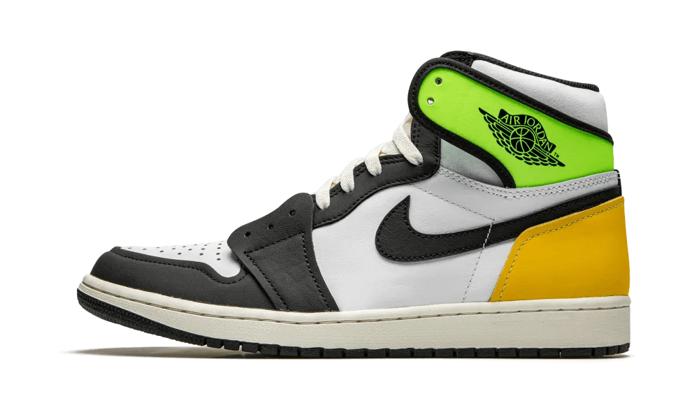 Jordan 1 Retro High White Black Volt University Gold