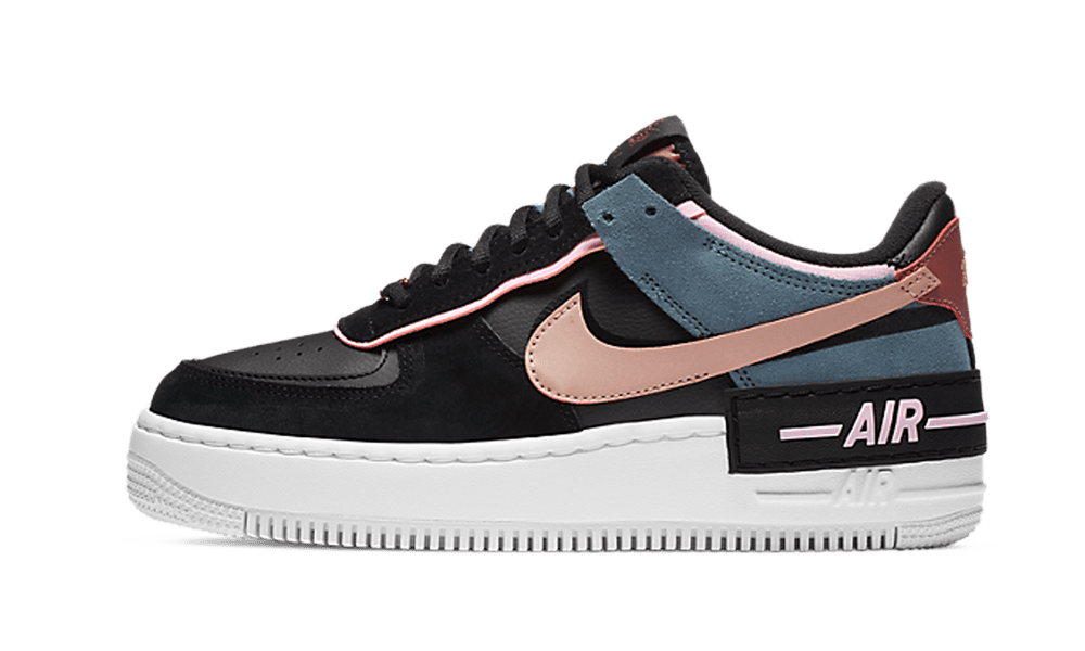 Nike Air Force 1 Shadow Black Light Arctic Pink Claystone Red (W)