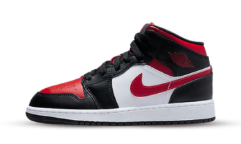 Air Jordan 1 Mid Black Fire Red (GS)