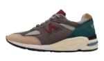 New Balance 990v2 Grey Green Maroon