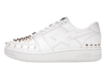 A Bathing Ape Bape Sta Low White Gold Studded