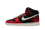 Nike Dunk High SE Tartan Plaid Black University Red