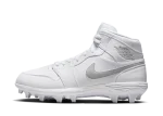 Jordan 1 Mid TD Cleat White Grey Fog