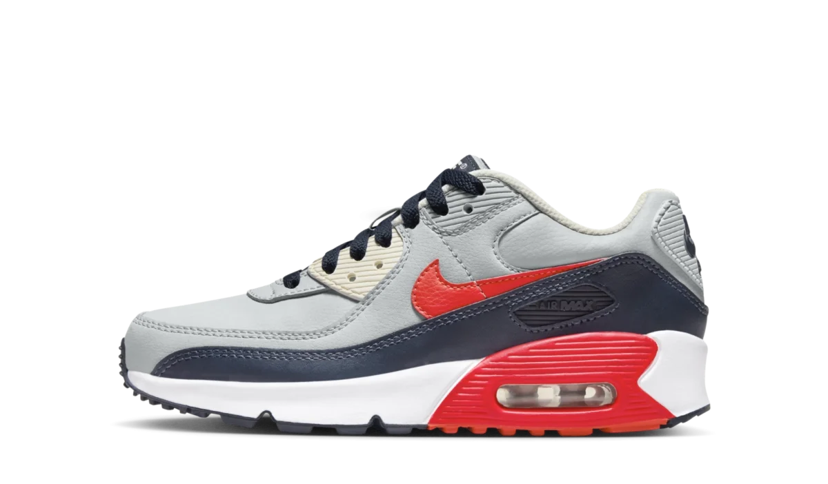 Nike Air Max 90 LTR ‘Light Smoke Grey Bright Crimson’ (GS)