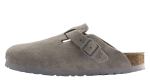 Birkenstock Boston Soft Footbed Suede Stone Coin