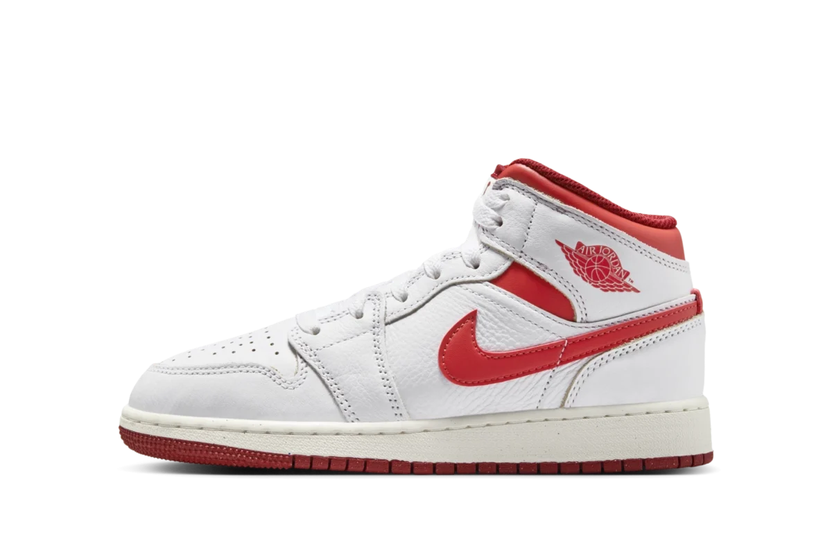 Air Jordan 1 Mid SE ‘White Dune Red’ (GS)