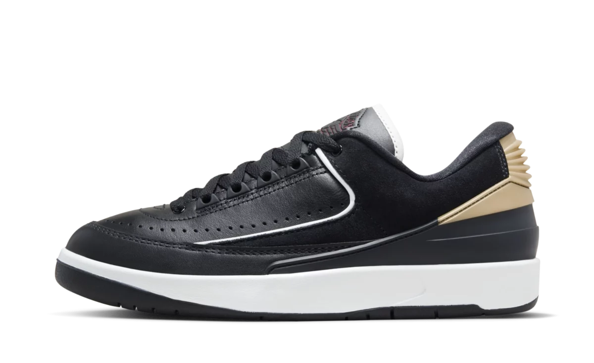 Jordan 2 Retro Low Black Metallic Gold (W)