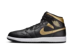 Jordan 1 Mid Black Metallic Gold