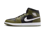 Jordan 1 Mid Black White Olive