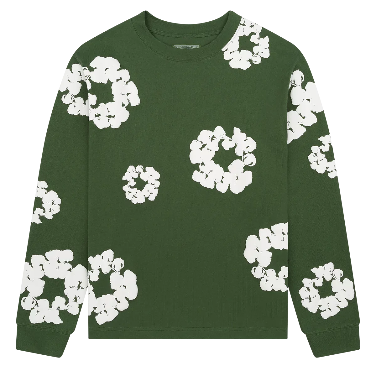 Denim Tears Long Sleeve Cotton Wreath T-shirt Green