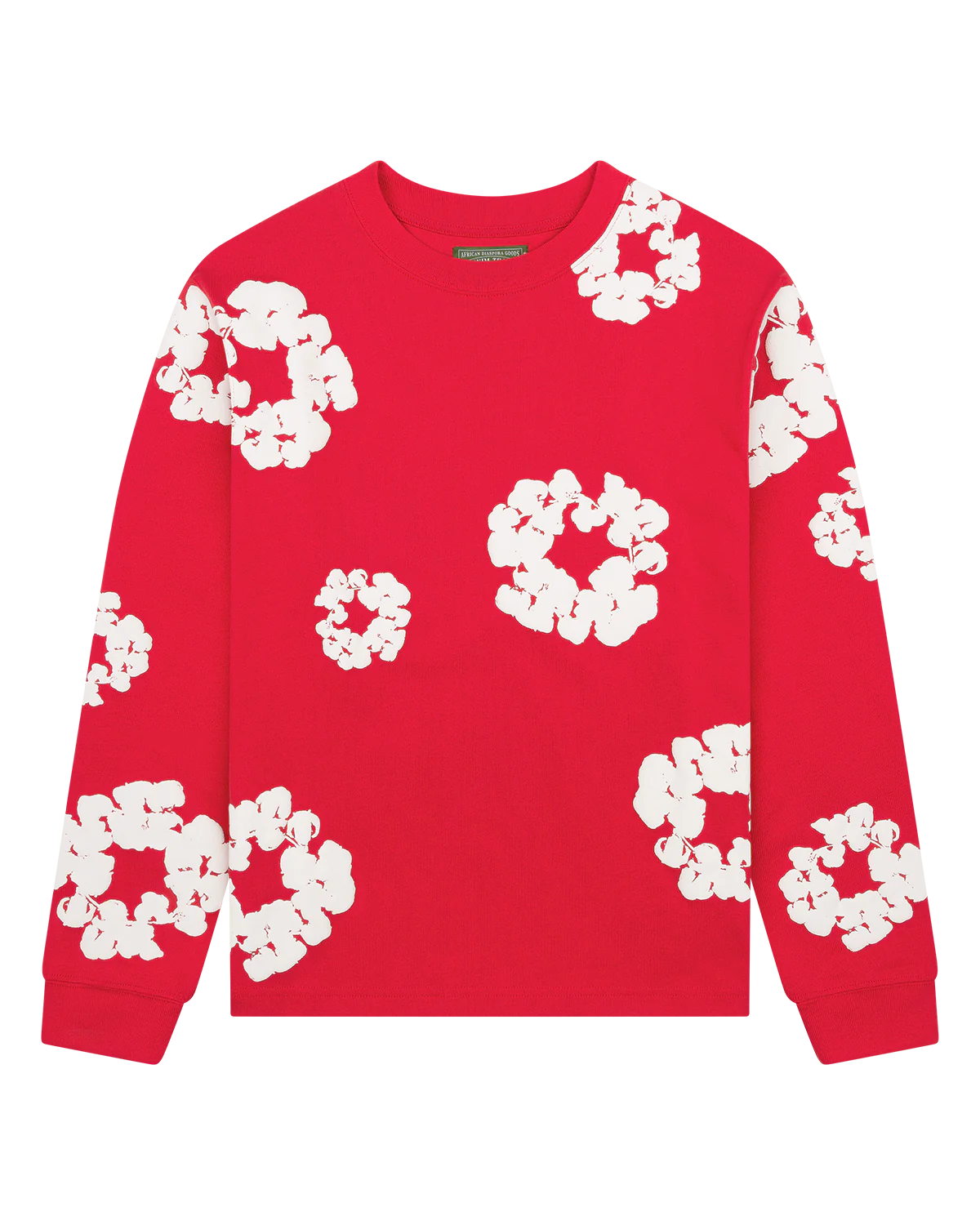 Denim Tears Long Sleeve Cotton Wreath T-shirt Red