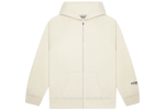 Fear of God Essentials Full Zip Up Hoodie Applique Logo Buttercream