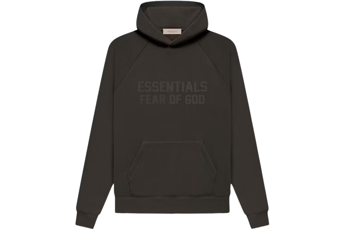 Fear of God Essentials Raglan Hoodie Gray Off Black