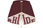 Rhude Cupro Yachting Shorts Maroon/White