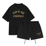 Fear of God Essentials Fleece Black Summer Set