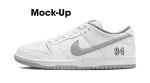 Nike SB Dunk Low Supreme 94 White Metallic Silver